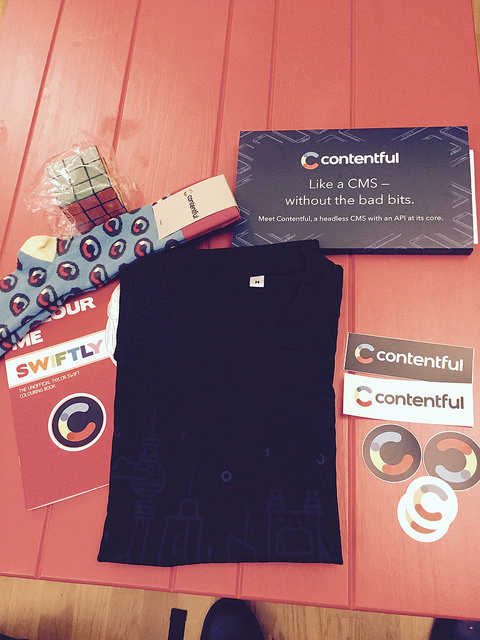 contentful goodies with T-shirt & Socks