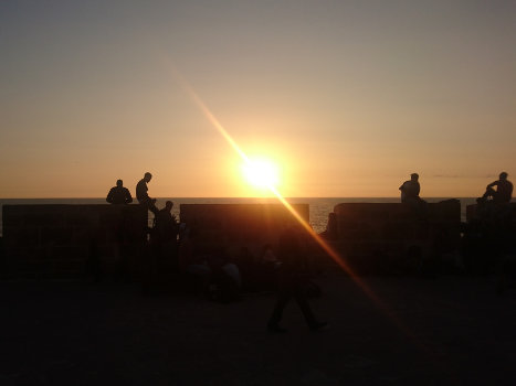 Sunset on the fortifications of Essaouira